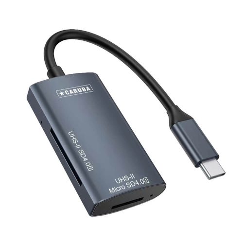 Caruba SD 4.0 USH-II + micro SD memóriakártya olvasó USB-C csatlakozással