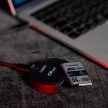 Caruba CFast + SD típusú memóriakártya olvasó USB 3.1 és USB-C csatlakozással