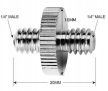 Caruba menetátalakító adapter 1/4"-1/4" (apa-apa)